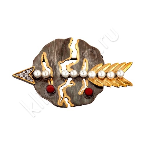 Брошь 14В126301 из серебра купить. 