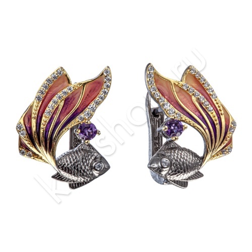 Серьги 27С154255 из серебра купить. 