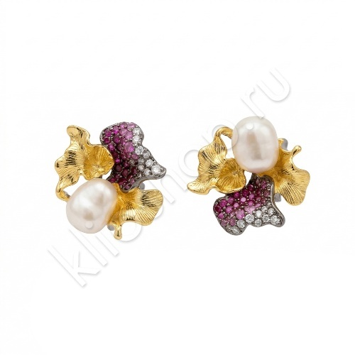 Серьги 34С159311 из серебра купить. 