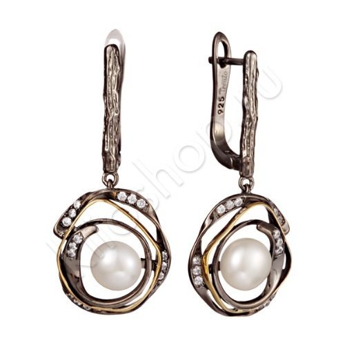 Серьги 34С123159 из серебра купить. 