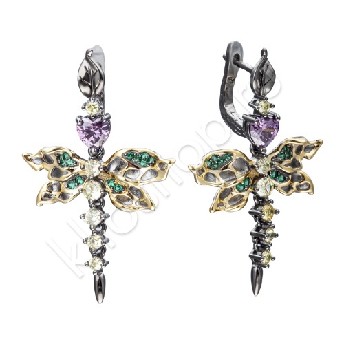 Серьги 36С151160 из серебра купить. 