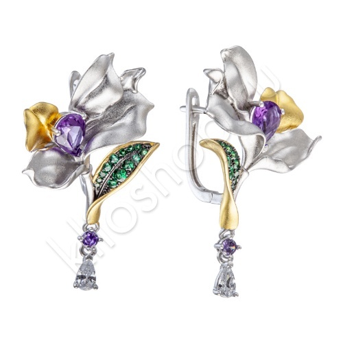Серьги 25С154259 из серебра купить. 