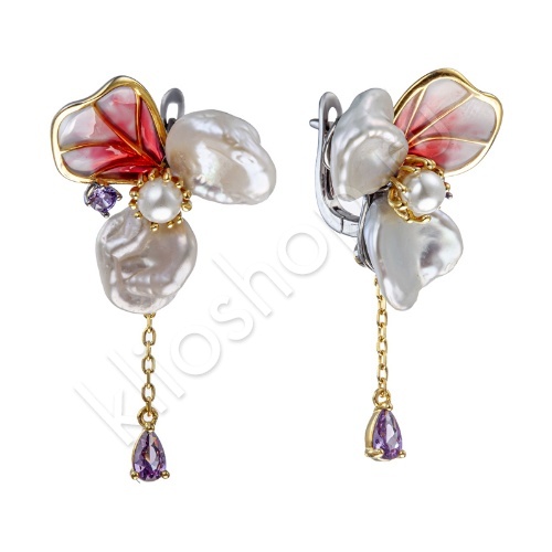 Серьги 34С154262 из серебра купить. 