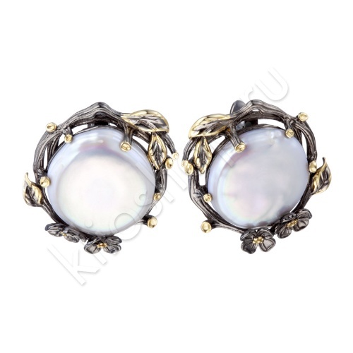 Серьги 34С144004 из серебра купить. 