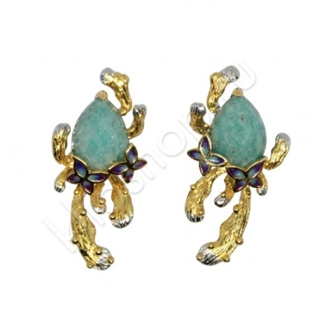 Серьги 36С159319 из серебра купить. 