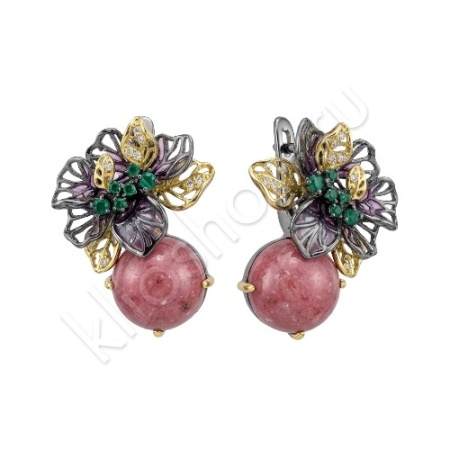 Серьги 36С159321 из серебра купить. 